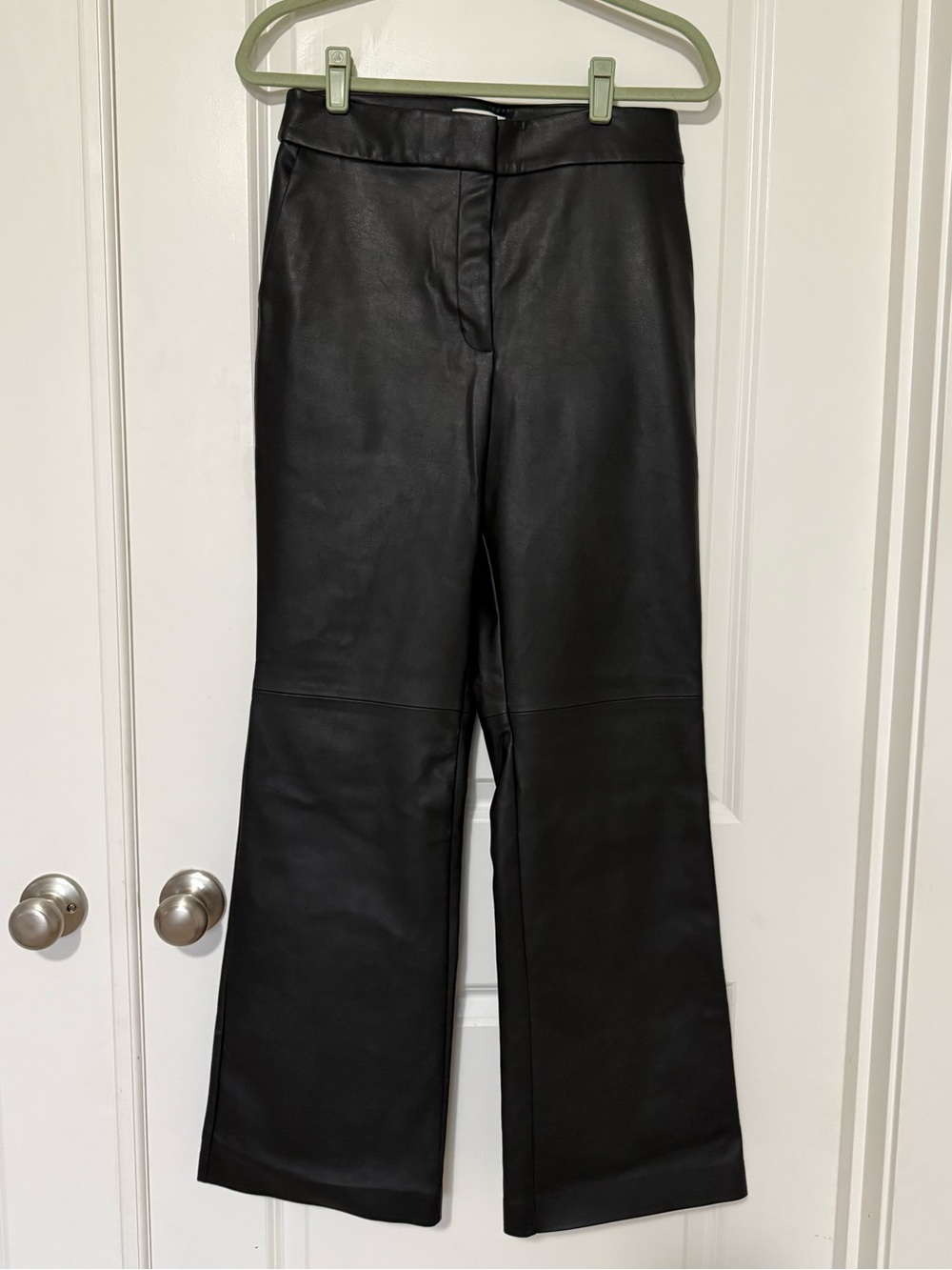 H&M Black Faux Leather Wide-Leg Pants